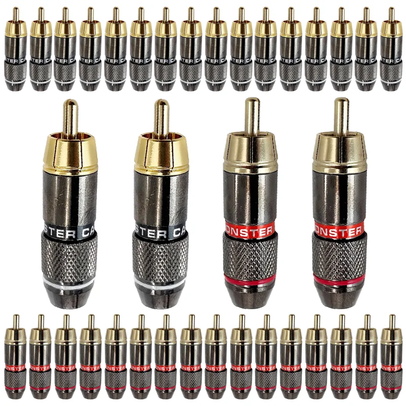 

2/4/8/16PCS RCA Connector Plug Musical Sound HiFi 24K Gold Plated RCA Connector Jack Adapter for Audio And Video Speaker Cable