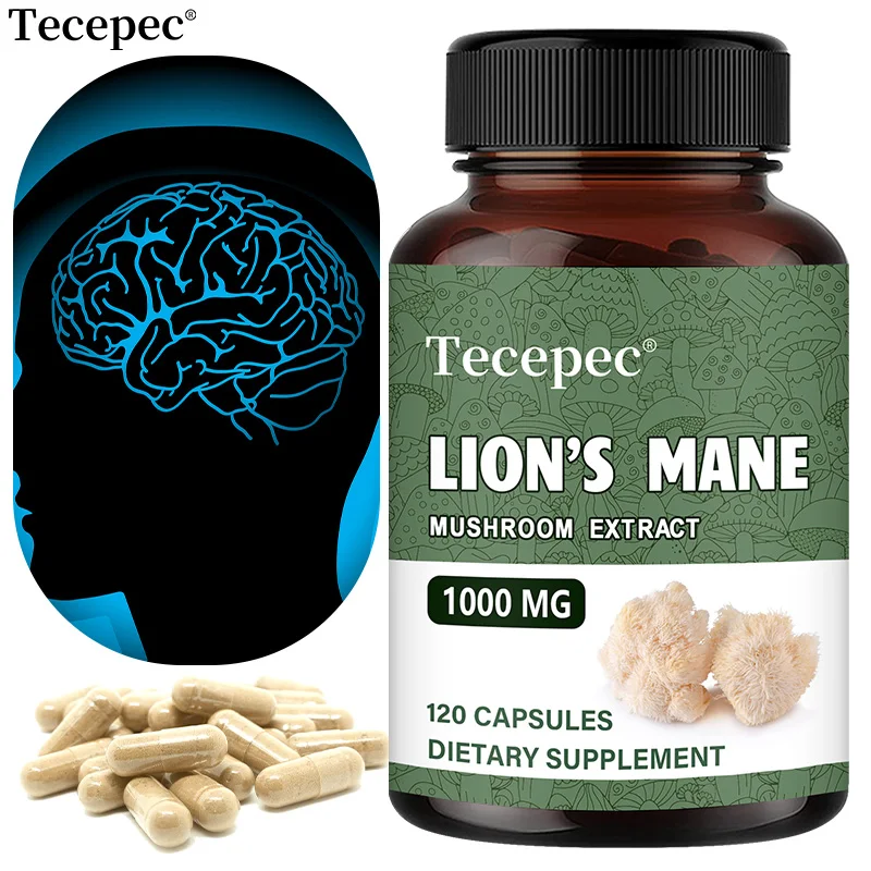 

Organic Lions Mane Supplement Capsules - Brain Supplements for Memory and Focus, Cognitive and Immune Support Supplement