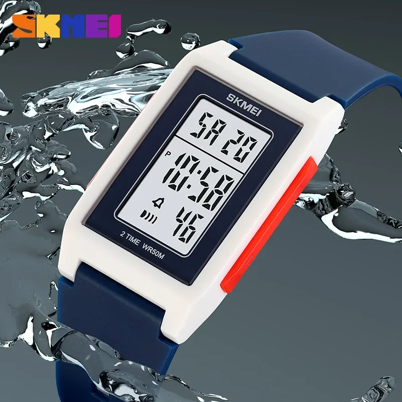 SKMEI 2321 Reloj Digital militar de lujo para Hombre, relojes de pulsera electrónicos impermeables deportivos para Hombre, alarma cronómica 1988, Reloj para Hombre
