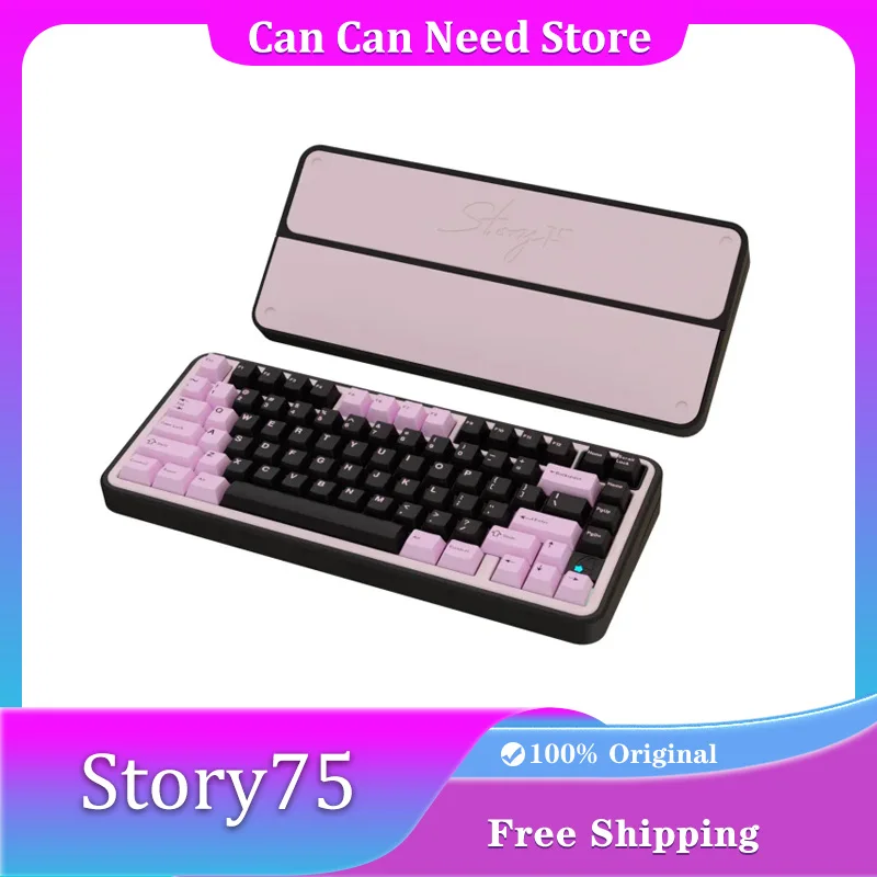 

Story75 Mechanical Keyboard Kit Aluminum Alloy Tri-mode RGB Hot Swap Customized 75% Layout Keyboard Kit Gaming Keyboards