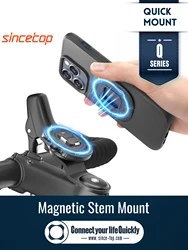Bike Magnetic Stem Phone Holder,Mountain Bicycle Phone Mount,Universal Aluminum Handlebar Phone Cycling MTB Quick Attach/Detach
