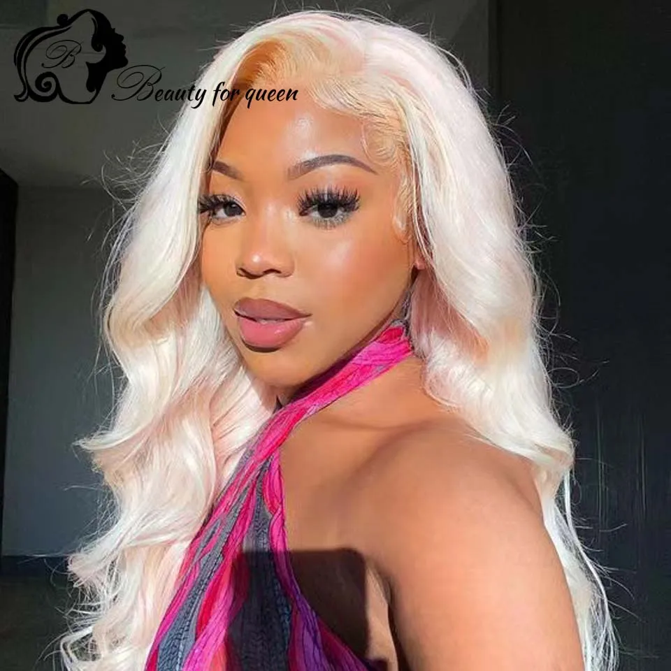 Oro blanco 13x4 resalta el encaje transparente de color usando que lo compras es pelucas de cabello humano muy adecuadas 100% cabello humano