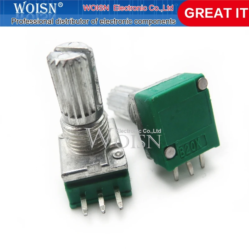 10pcs/lot Three-legged RK097N single potentiometer B20K audio/amplifier potentiometer