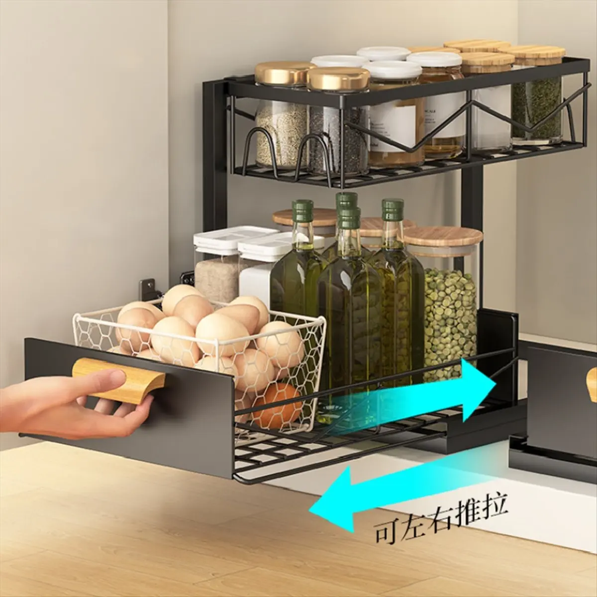 New Kitchen Storage Racks Pull-Out Drawer Under-Sink Racks Multi-Layer Kitchen Storage Racks Cabinet Racks