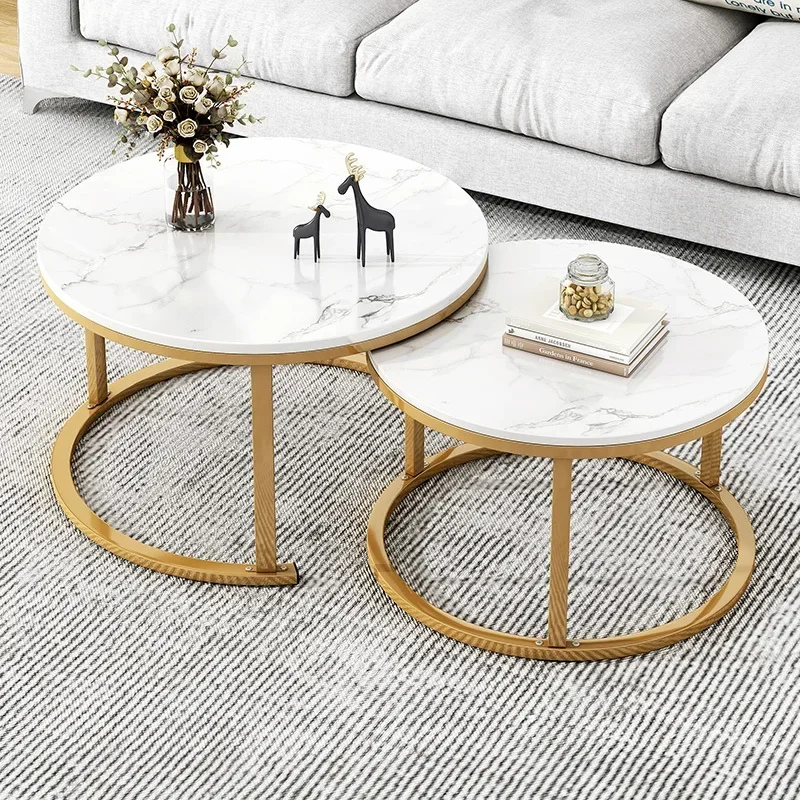 Simple modern coffee table home living room with a few luxurious circles.