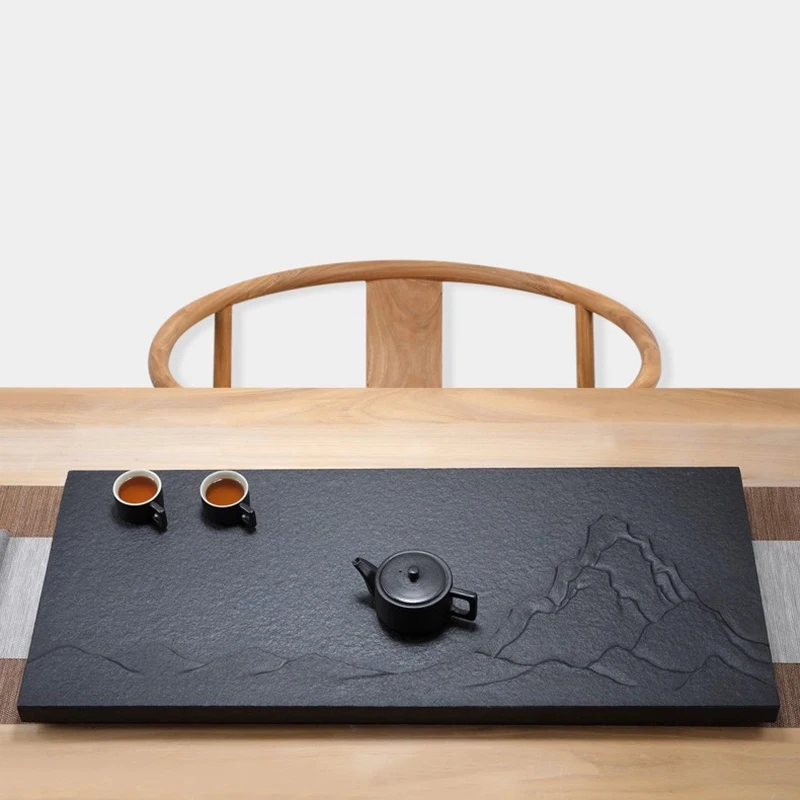Black Hospitality Tea Tray Living Room Tableware Rectangle Kitchen Chinese Serving Tea Tray Luxury Bandejas Home Decorationgs