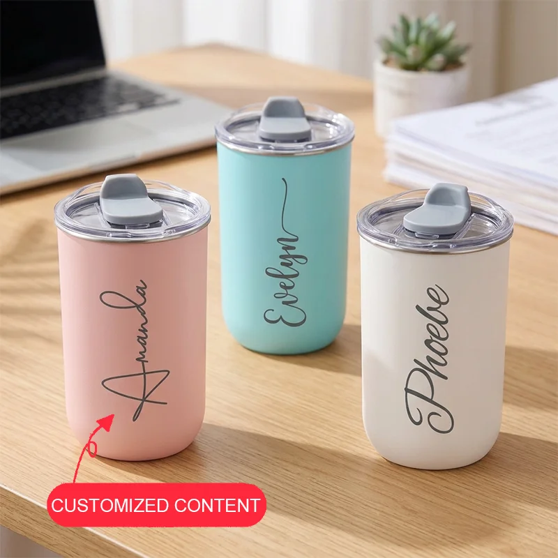 300ml Personalised Thermos Flask, Customised Stainless Steel Coffee Mug, Juice and Milk Mug The Perfect Gift for Men and Women - view 2