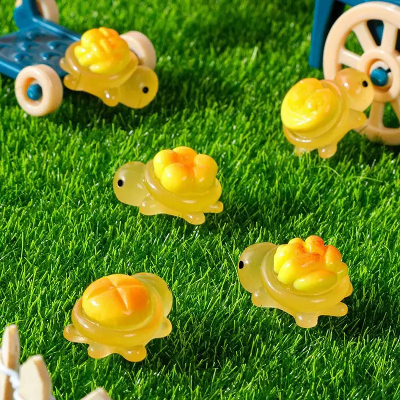 /KQM/Miniature Landscape Resin Luminous Bread Turtles Ornaments Garden Mini Decorations Home Office Desks Turtles Gifts 10pcs