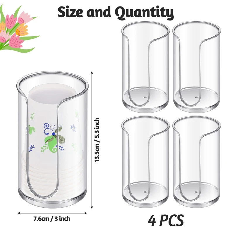 Plastic Disposable Paper Cup Dispenser Holder, Plastic Mouthwash Cups Dispenser Cup Holder For Bathroom Countertops