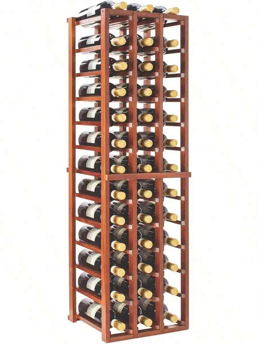 

Wine Enthusiast Stackable 4 Foot Wine Rack - 1 Column - Solid Mahogany- 12 Bottle Capacity- Stylish Durable Wine Rack Home Decor – Bar Cabinet Liquor Storage