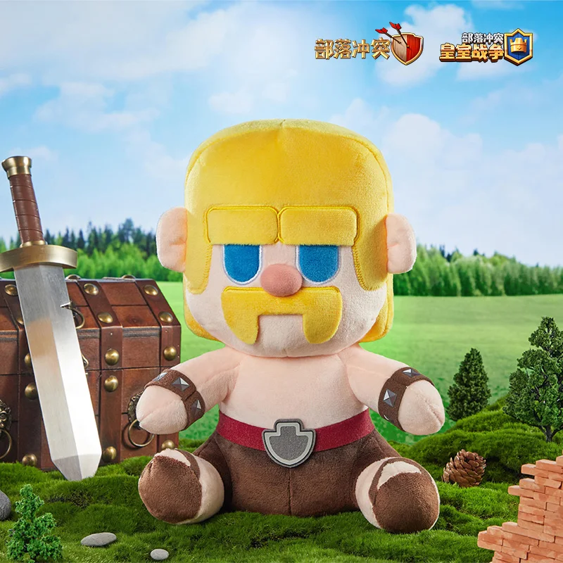 Supercell Clash Royale Sitting Posture Barbarians Short Plush Stuffed Doll Pillow Game Action Figure Model Garage Kit Toys Gift