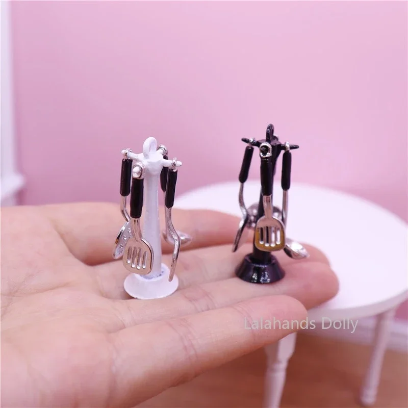 Dollhouse Mini Kitchen Utensils Set with Ladle and Spatula Model for Dollhouse Kitchen Restaurant Furniture Decorative Toys