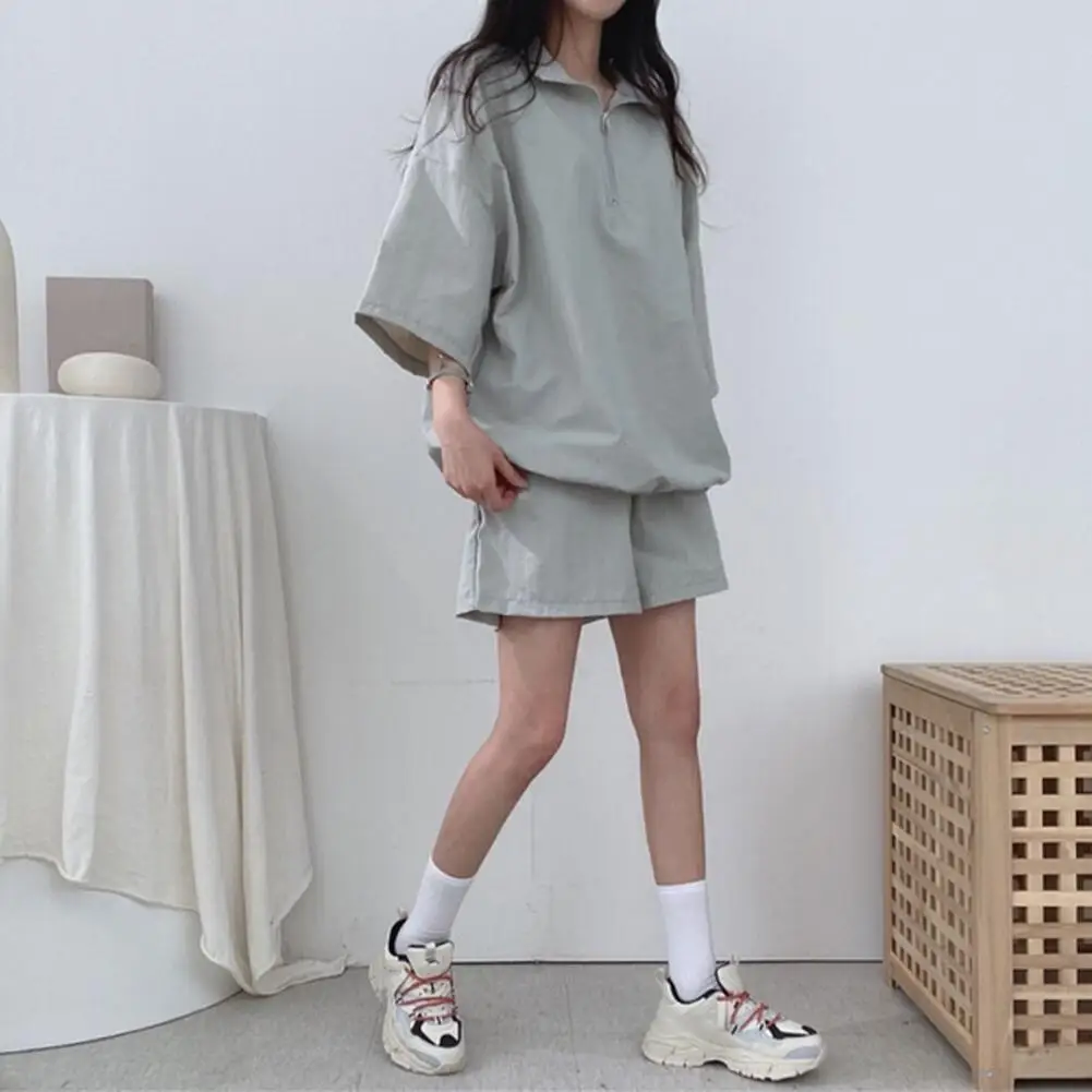 2024 Casual Summer Top and Shorts Set Loose Women\'s Matching Set Student Tracksuit T-shirt Top Casual Shorts Two-piece Suit