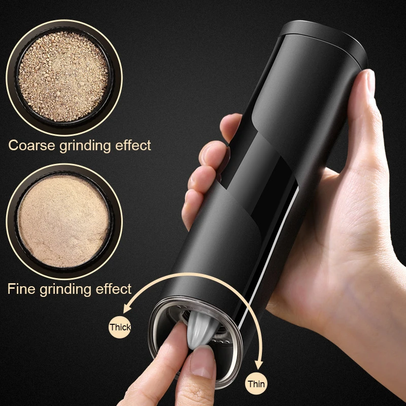 Electric Salt And Pepper Grinder Gravity Sensor Spice Mill Adjustable Coarseness Grinder Battery Powered Kitchen Gadget