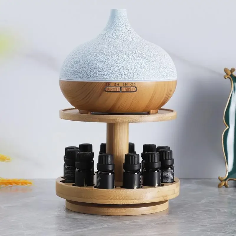 2 Tier Essential Oil Display Stand storage Shelf Wooden Exquisite Rack With 12 Grooves Compartments 2 Tier Fragrance Oil Shelf