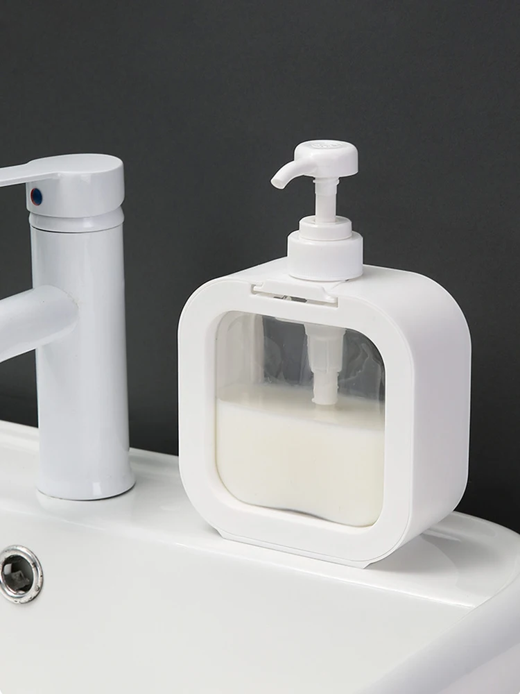 1/2 Stück Seifenspenderflasche mit großer Kapazität, transparente, sichtbare Kunststoff-Pressflasche, geeignet für Reisen, Küche, Badezimmer – Detail 8