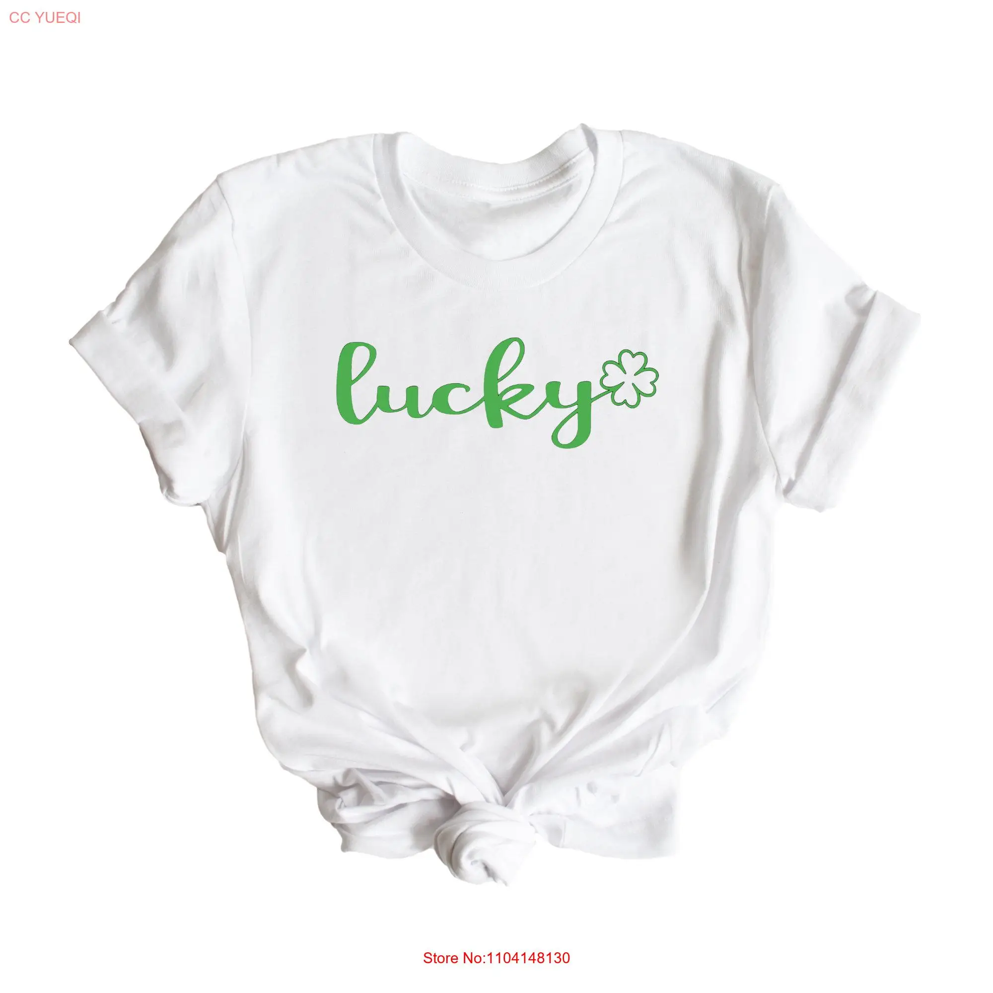 تي شيرت Lucky Shamrock تي شيرت St Patricks Day Four Leaf Clover Irish Mama بأكمام طويلة أو قصيرة