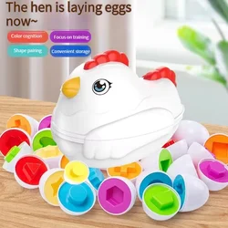 12 Matching Eggs Montessori Sensory Baby Toys Easter Eggs Chicken Colors Shapes Sorter Learning Educational Toy For Kids Gifts