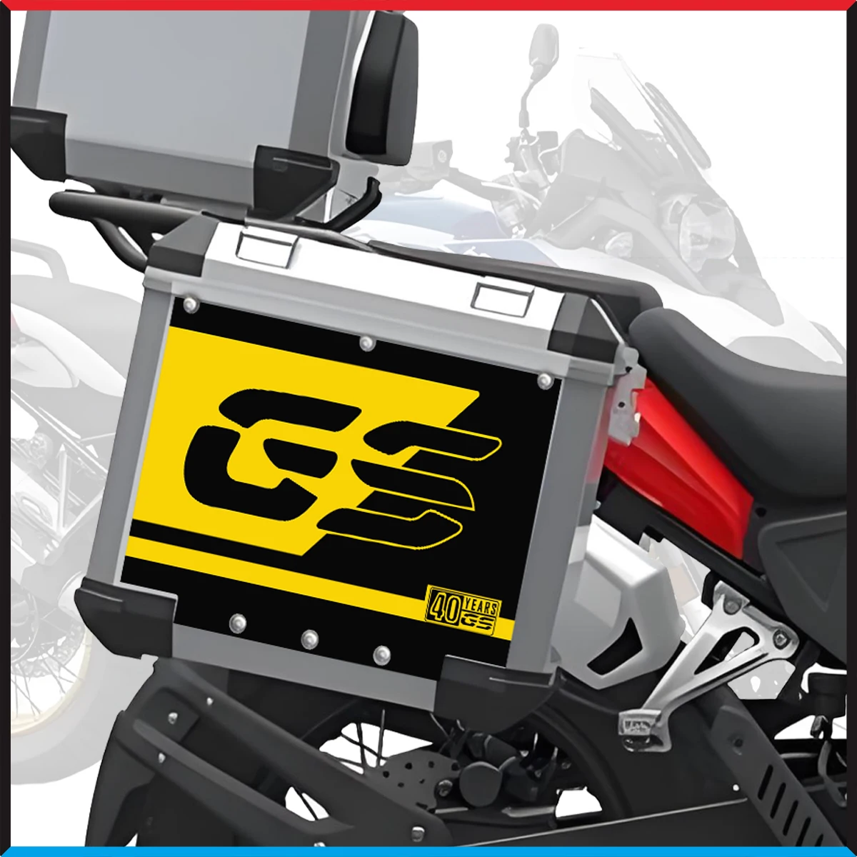 

For BMW R1200GS ADV R1250GS Adventure Motorcycle Aluminum Alloy Trunk Box Sticker Suitcases Side Box Decal 04-2024 Triple Black