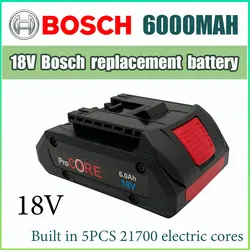 BOSCH Professional 18V 21700 Battery 6.0Ah/8.0Ah/10.0Ah ProCORE 18V Li-ion Battery Replacement for BAT609 BAT618 with BMS