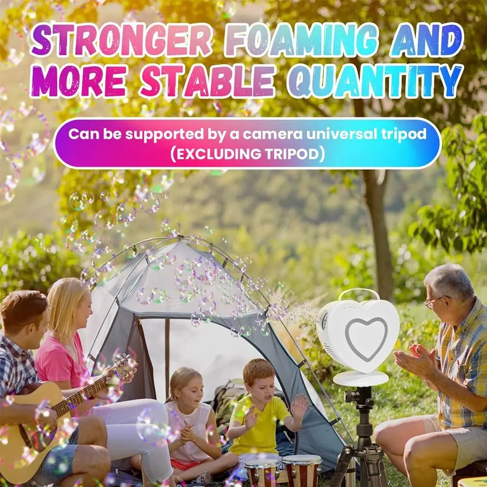 with Remote Bubble Machine Upgraded Dual Port Bubbling Bubble Blower 90°/360°Rotating Automatic Bubble Blower