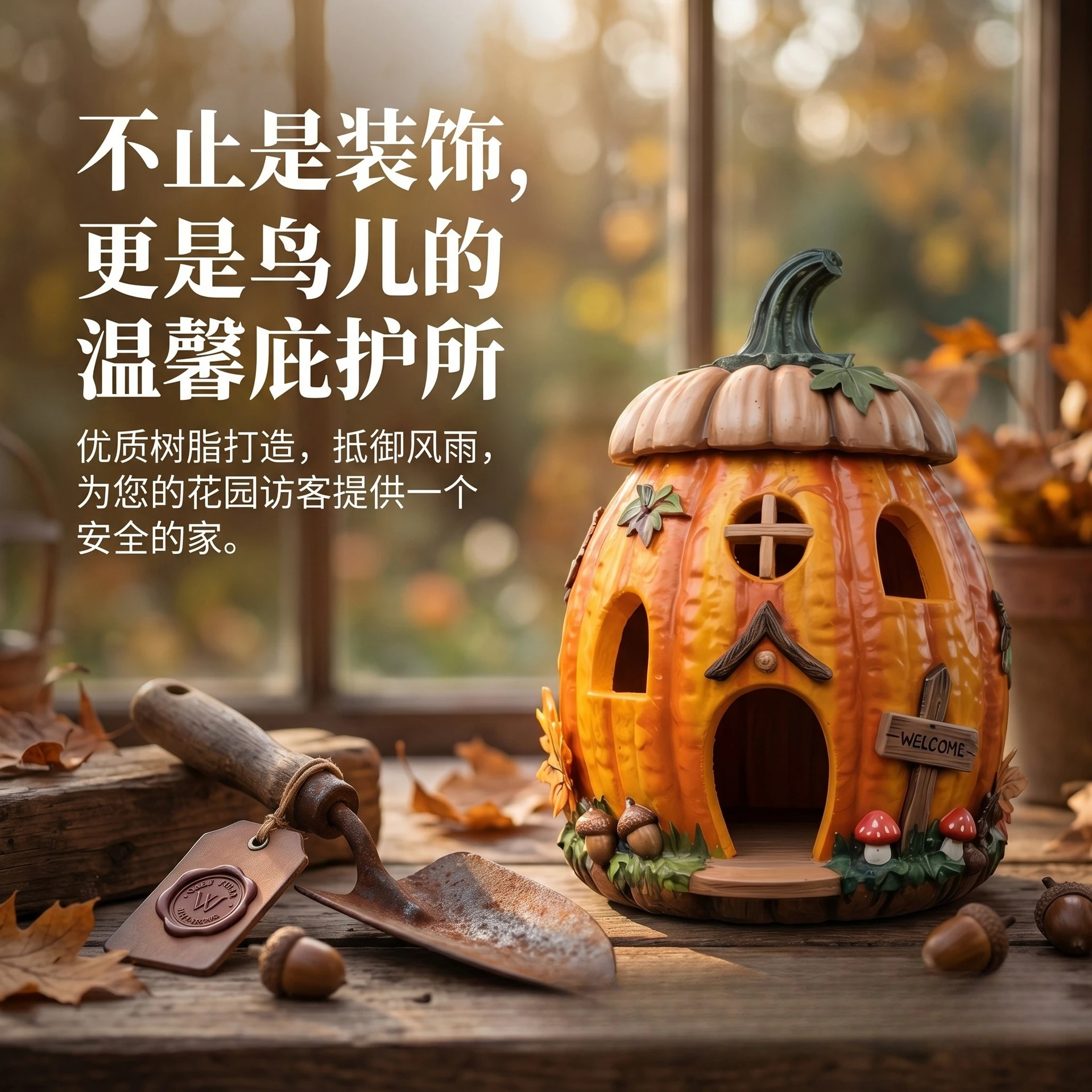 Ornament Halloween Pumpkin Resin House Creative Products Gardening Decoration Nest Nest Cage