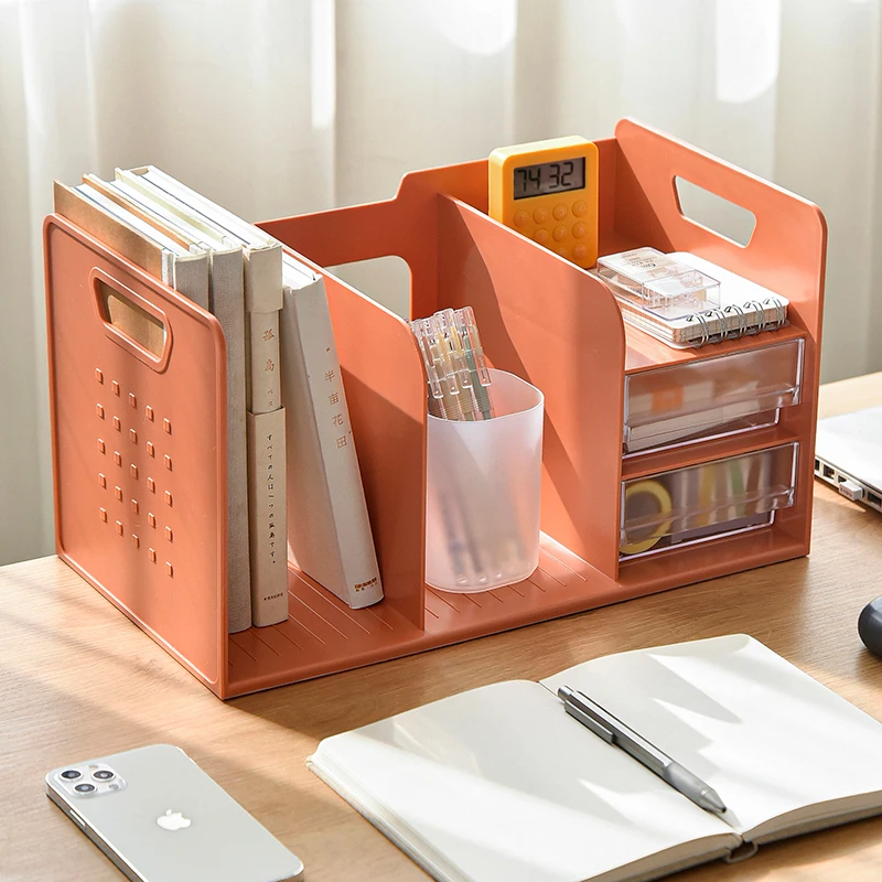 

Multi-function Desktop Bookends Creative Drawer Type Book Holder Stand Office Students Study Table Accessories Books Organizer