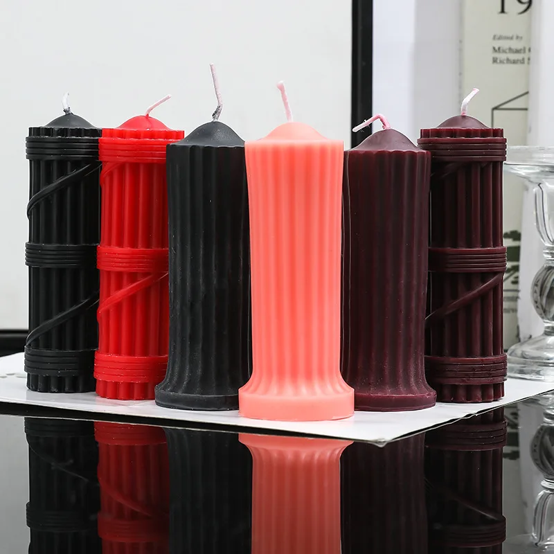 Roman column 48 degrees low temperature aromatherapy candle soybean wax home modeling decoration candle wholesale