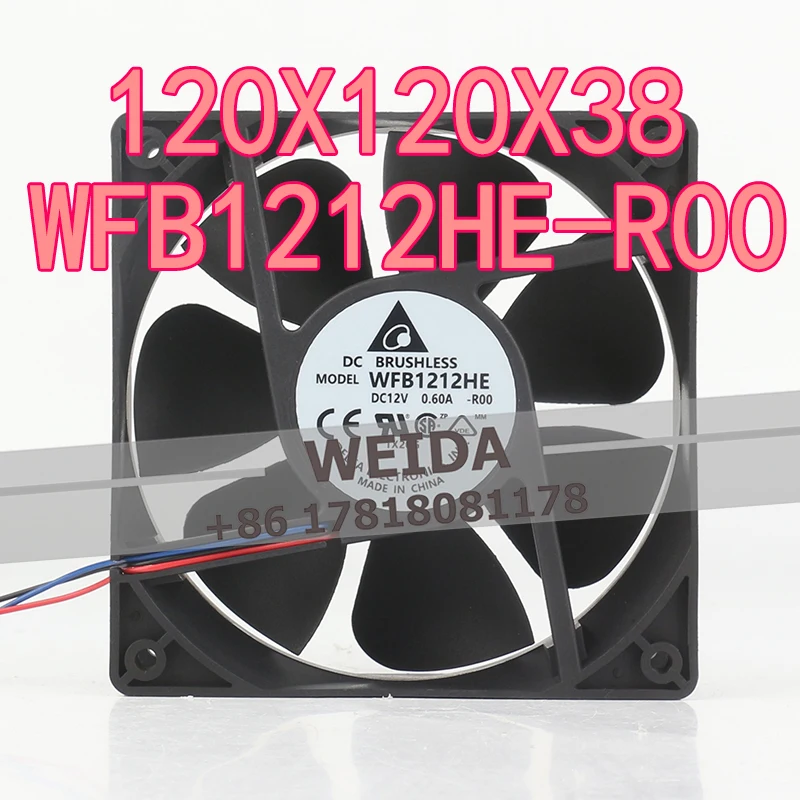 

Delta 12CM WFB1212HE-R00 Cooling Fan Power Supply High air 12V 0.60A Volume Violent Dual Ball