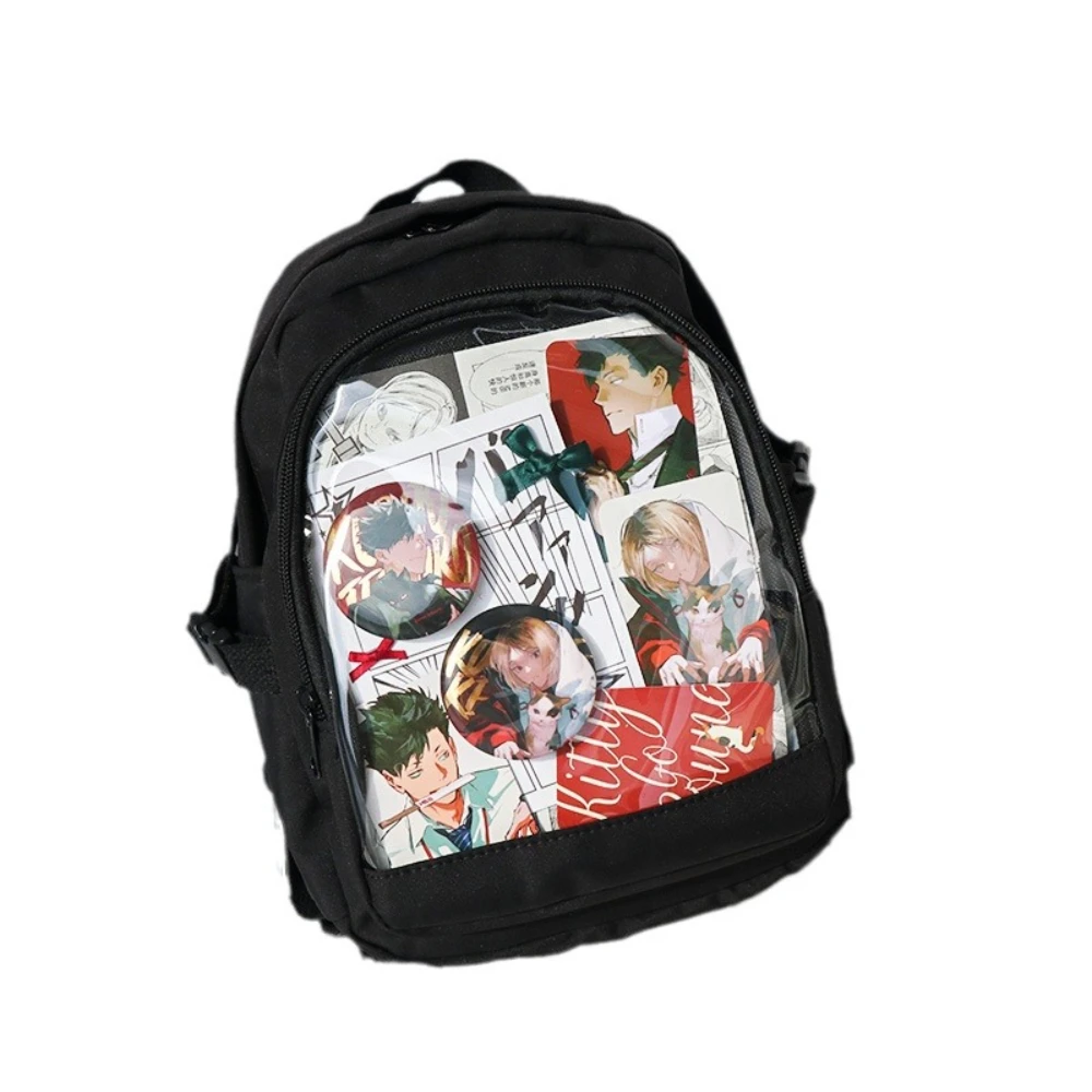 شارة شريطية شفافة يومية، حقيبة ألم منخفضة الشهية ثنائية الأبعاد، حقيبة مدرسية للطلاب، حقيبة ظهر كاجوال متعددة الاستخدامات لطلاب الجامعات