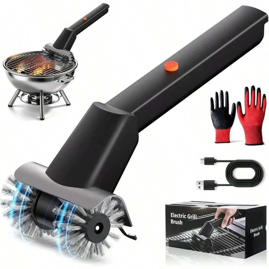 

BBQ Grill Brush, 2600mAh 2-Speed Power, LED Light, M Long Runtime, 304 Stainless Steel Heat Resistant Grill Cleaner Outdoor Cam