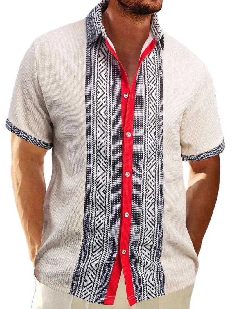 

Свободный лоскутный топ на пуговицах, повседневный принт с лацканами ort Sve Cool Feeling, летняя молодежная мода, стандартный крой M irt