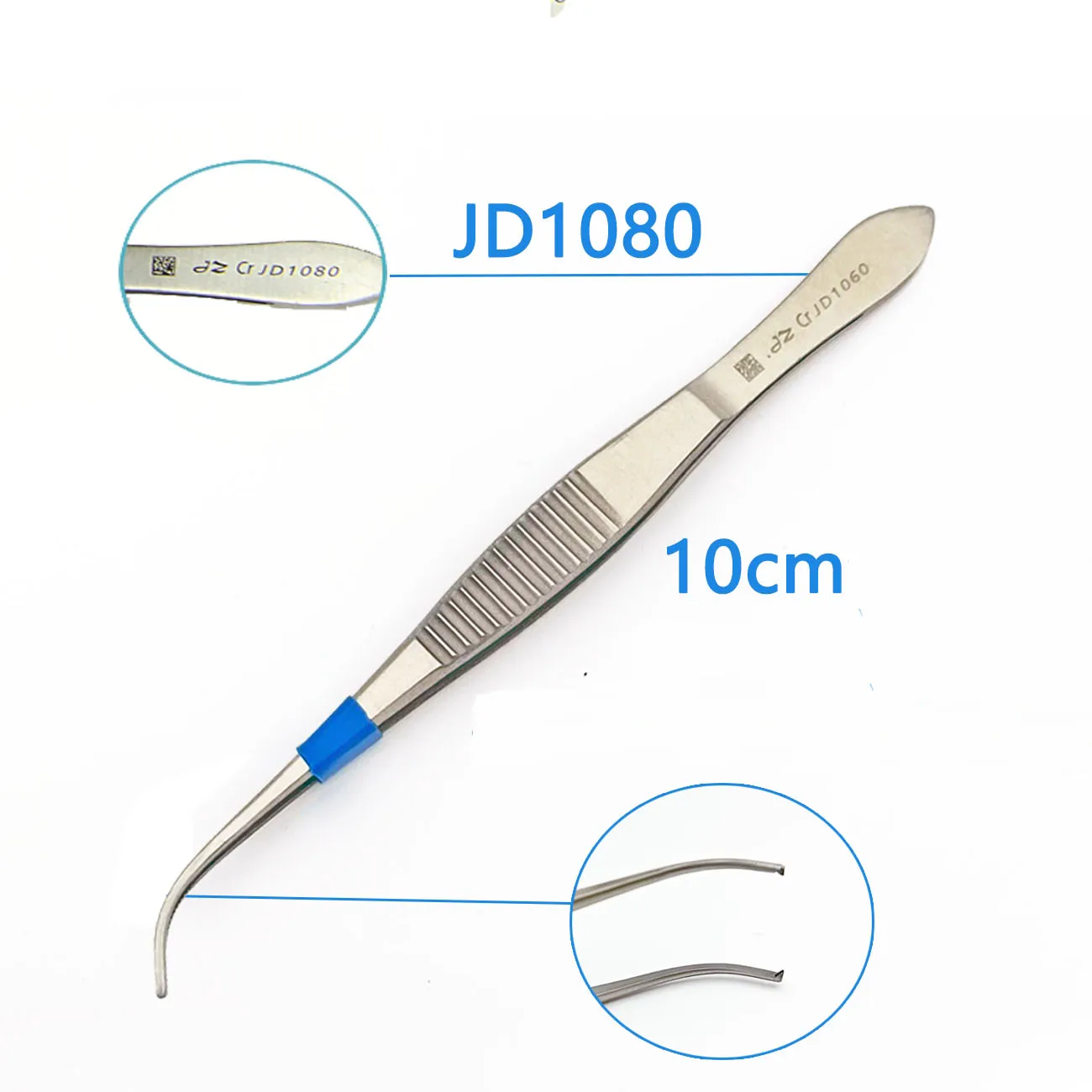 Pinzas de plástico para ojos, pinzas de cabeza recta, dentadas, pequeños, doble párpado, Shanghai, 10cm