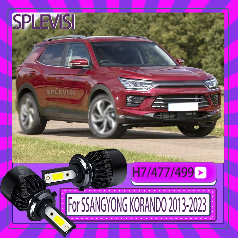 

High Lumen Power Built-in Fan LED Headlight Low Beam Lights For SSANGYONG KORANDO 2013 2014 2015 2016 2017 2018 2019 2020-2023