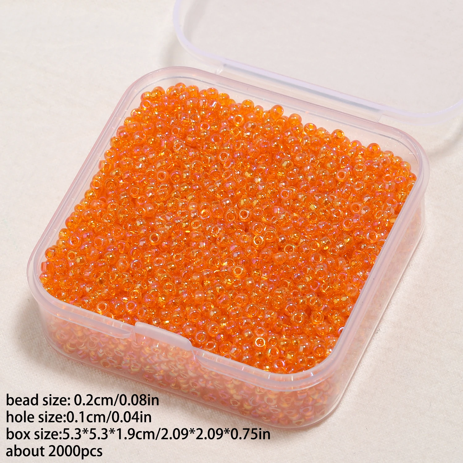 2000pcs/box 2mm Glass AB Color Seed Beads Multicolor Rice Waist Beads for DIY Jewelry Marking Handmade Wedding Crafts Women