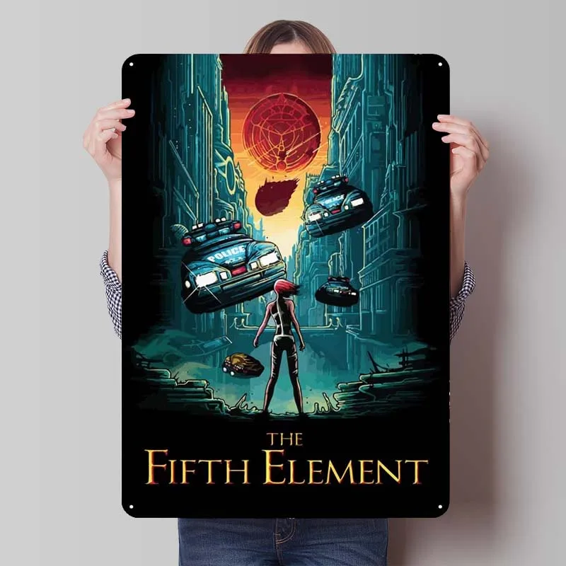 The Fifth Element Vintage Metal Sign Classic Movie Poster Metal Wall Art Mural Retro Tinplate Sign for Wall Art Decoration Home