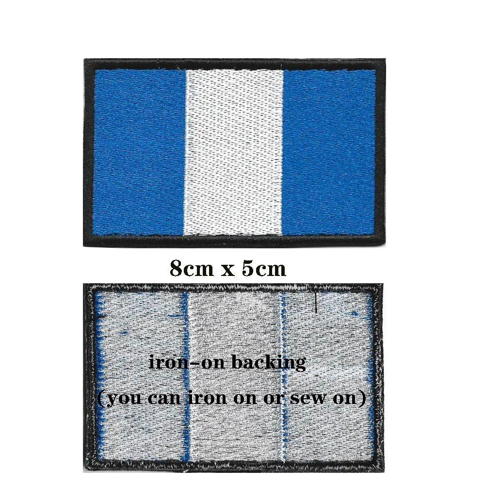 1PC Guatemala Flag Armband Embroidered Patch Hook & Loop Or Iron On Embroidery  Badge Cloth Military Moral Stripe