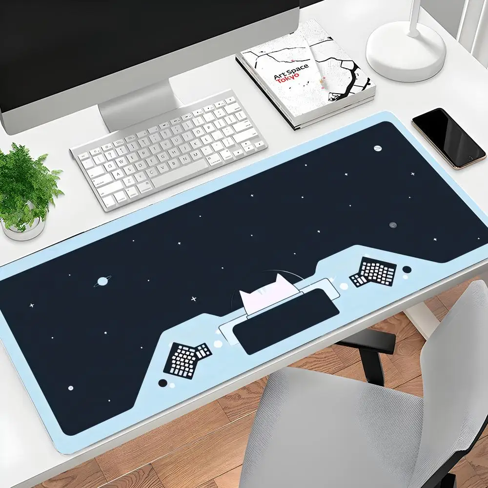 

Large Kawaii Gaming Mouse Pad Non Slip Pink Mechanical Keyboard Mat Astronaut Rabbit Girl Anime Bunny XL Laptop Desk Accessories