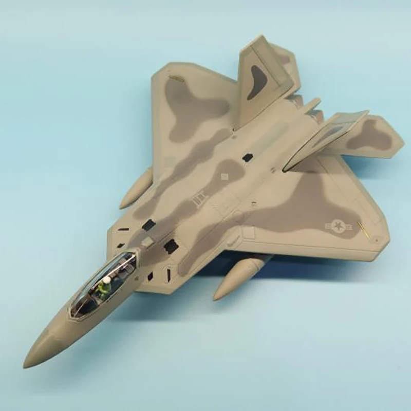 Diecast 1/100 Scale American F22 Raptor Stealth Fighter Alloy Model Simulation Ornaments Collection  Toys Gift