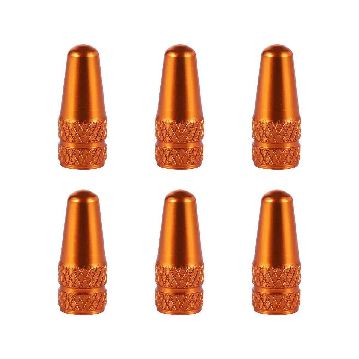 

6Pcs Aluminum Alloy French Valve Caps for MTB Road Bike Mountain Bike Tyre Air Valve Caps Dust Covers (Orange)