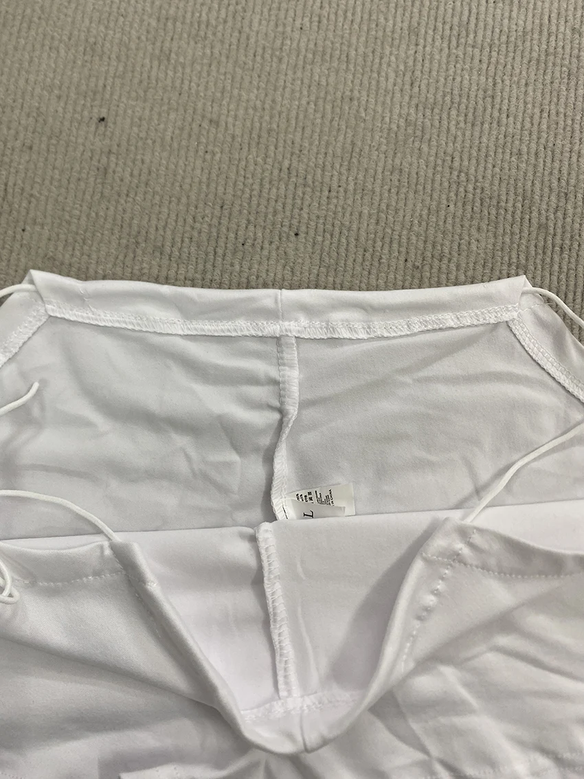 Y2K-Ästhetik Damen-Shorts mit seitlichen Bändern, niedriger Taille, Taschendesign, einfarbig, dehnbar, kurze Hose für Sommer, Strand, Streetwear, Lounge-Shorts – Detail 8