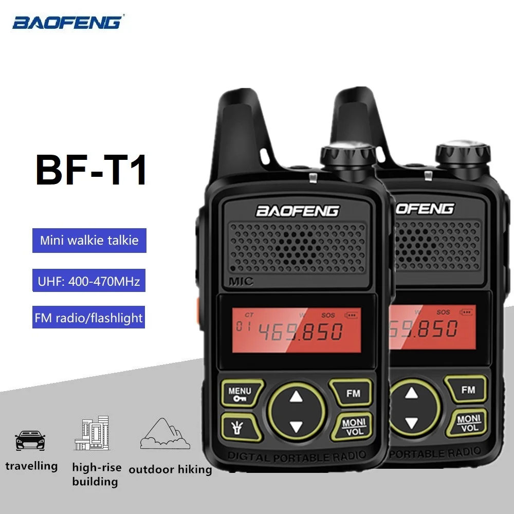 

1/2/3/4pcs Baofeng BF-T1 Mini Walkie Talkie Kids Radio Transceiver 16CH UHF 400-470MHz Ham CB Radio Station for Children