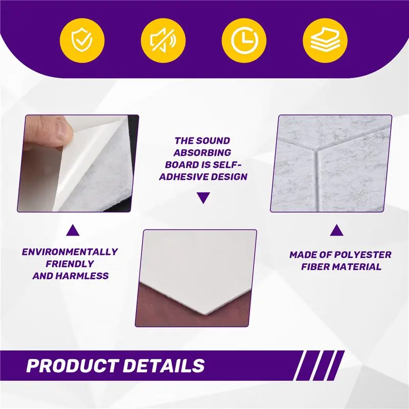 ABVG-12 PACK Acoustic Foam,Self-Adhesive Sound Proof Panels,For Sound Insulation &Acoustic Treatment