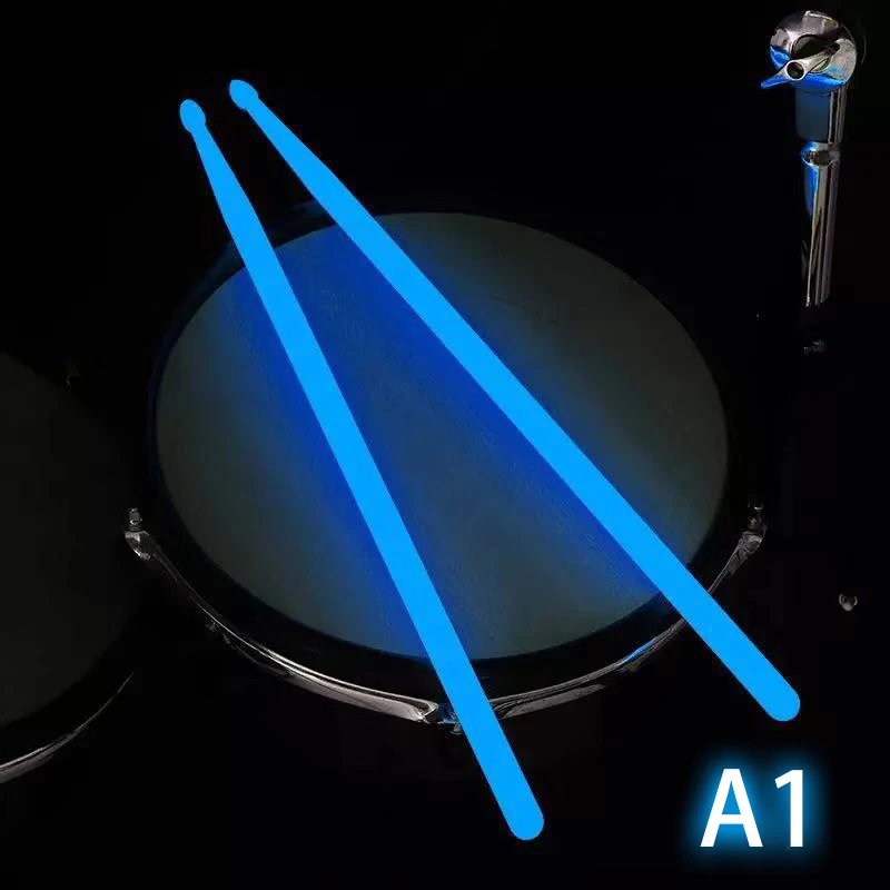 2pcs 5A Luminous Drum Stick Drum Set Fluorescent Drumsticks Glow in The Dark Musical Instruments