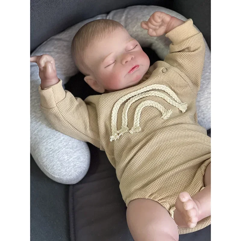 50CM Reborn Baby Timothy Sleeping Baby Genesis ręcznie malowana lalka 3D skóra z widocznymi żyłkami kolekcjonerska sztuka lalka prezent