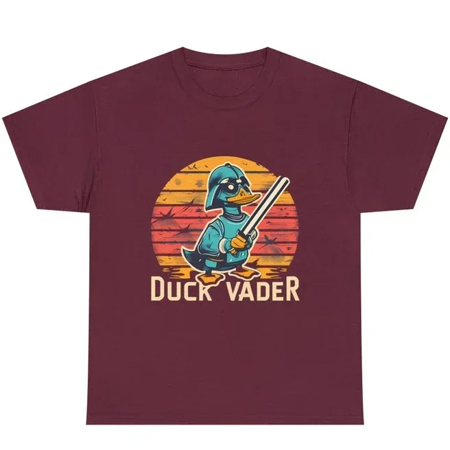 Vintage Ropa Hombre Duck Vader Funny T-Shirt Duck Darth Vader Parody High Quality Cotton Summer Hip-hop Men Streetwear Cotton