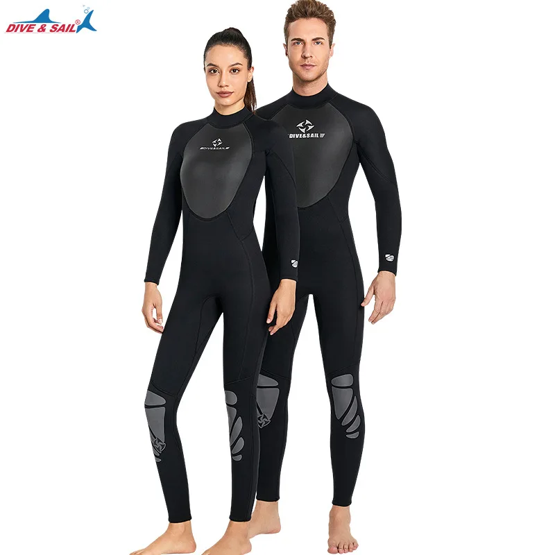 Women 3mm Neoprene Wetsuit One Piece Long Sleeve Full Body Diving Swimming Surf Scuba Wet Suits Warm Rash Guard Swimsuit