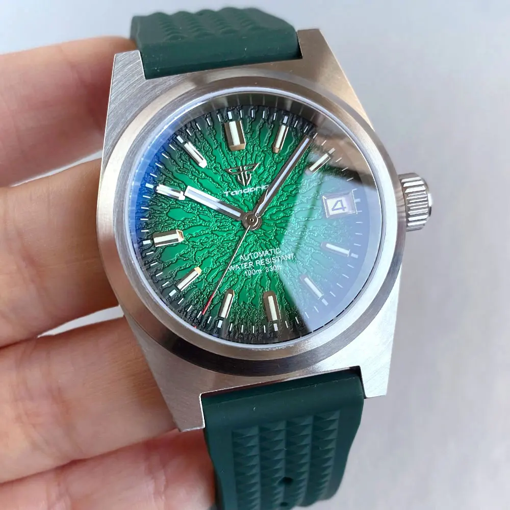 

Мужские часы Tandorio 38m 20ATM с водонепроницаемым корпусом и куполообразным сапфировым стеклом, японские автоматические механические наручные часы NH35 Luminou