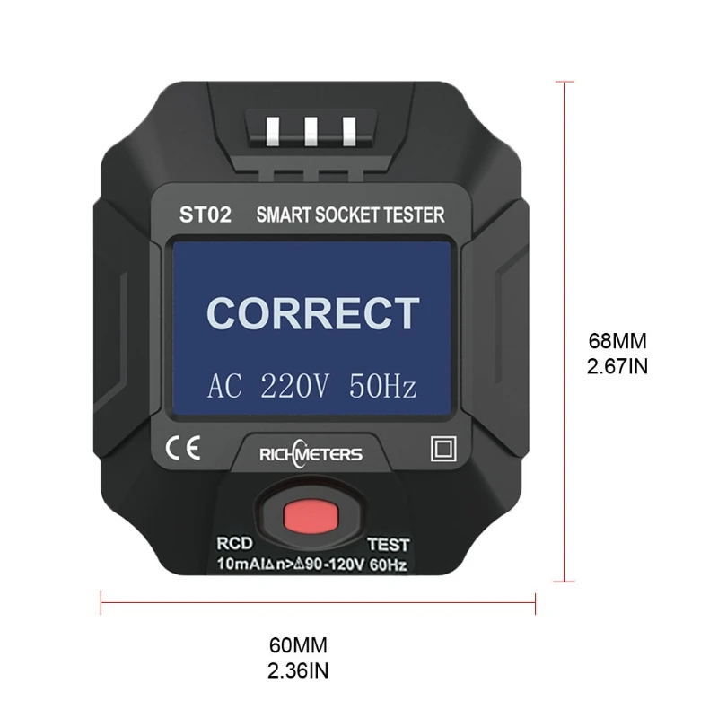 Ipiip-probador toma corriente, Detector circuito, interruptor enchufe pared para buscador voltaje inteligente