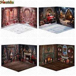 Mocsicka Christmas Background Photography Xmas Tree Home Car Snow Baby Newborn Photo Backdrops Room Decorations Studio Photocall